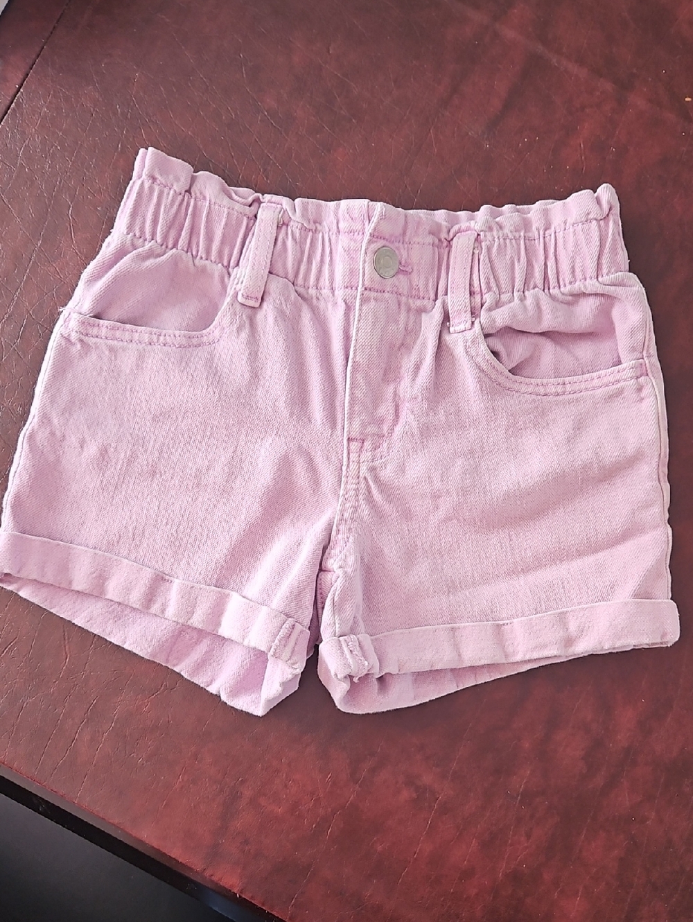 Cat & Jack Light Purple Rolled-Cuff Denim Shorts Sz 8